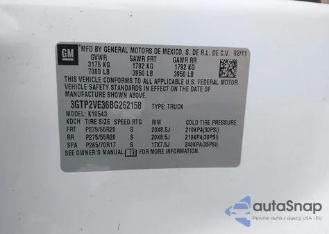 2011 GMC Sierra 1500 Sle из США, поврежденный, VIN 3GTP2VE36BG262158